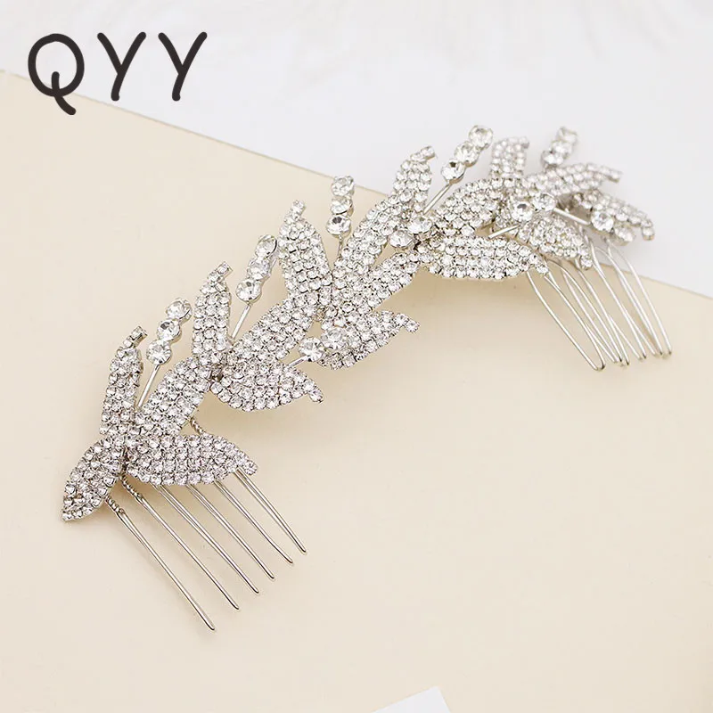 QYY Fashion Bridal Rhinestone Leaf Hair Comb Clip Crystal Wedding Jewelry Accessories Headpieces Hair Pins
QYY Fashion Bridal Rhinestone Leaf Hair Comb Clip Crystal Wedding Jewelry Accessories Headpieces Hair Pins