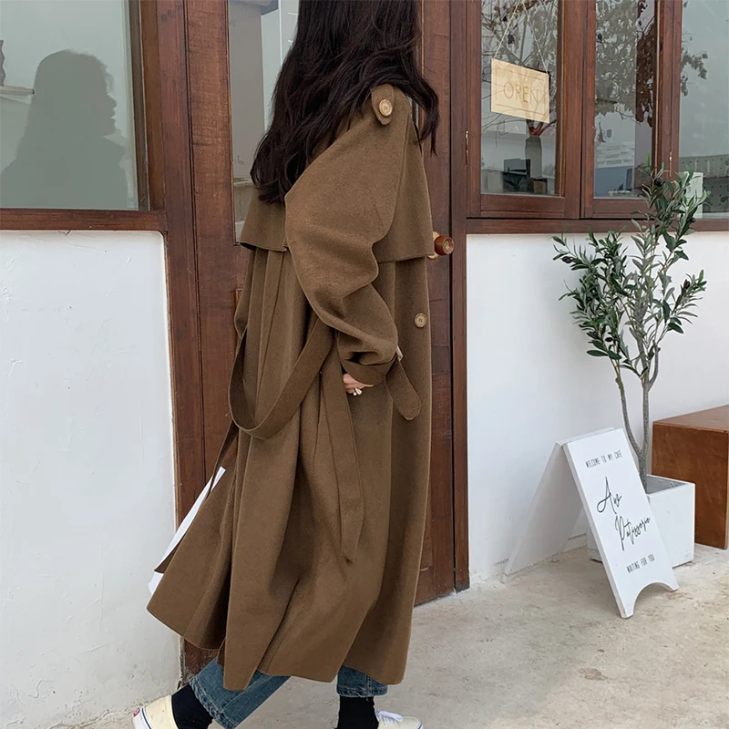 High Quality Double-sided Cashmere Women Coat 2020 New Loose Outerwear Long Woolen Coat For Women Autumn Winter Women Jacket
High Quality Double-sided Cashmere Women Coat 2020 New Loose Outerwear Long Woolen Coat For Women Autumn Winter Women Jacket