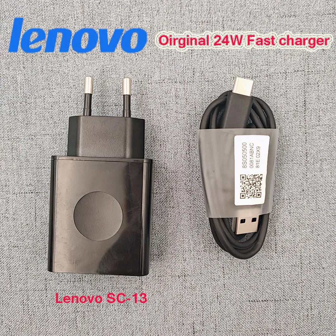 Сетевой адаптер для быстрой зарядки Lenovo 24 Вт с Micro USB/Type C кабелем Edge 2 S5 Pro GT Z6 Z5 K5s Z3 Z2