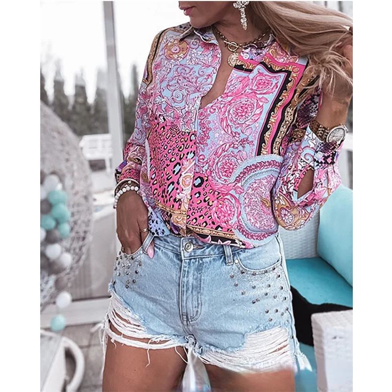 Top Ladies Casual Fashion Long Sleeve Lapel Single-breasted Shirt Elegant Printed Chiffon Top
Top Ladies Casual Fashion Long Sleeve Lapel Single-breasted Shirt Elegant Printed Chiffon Top