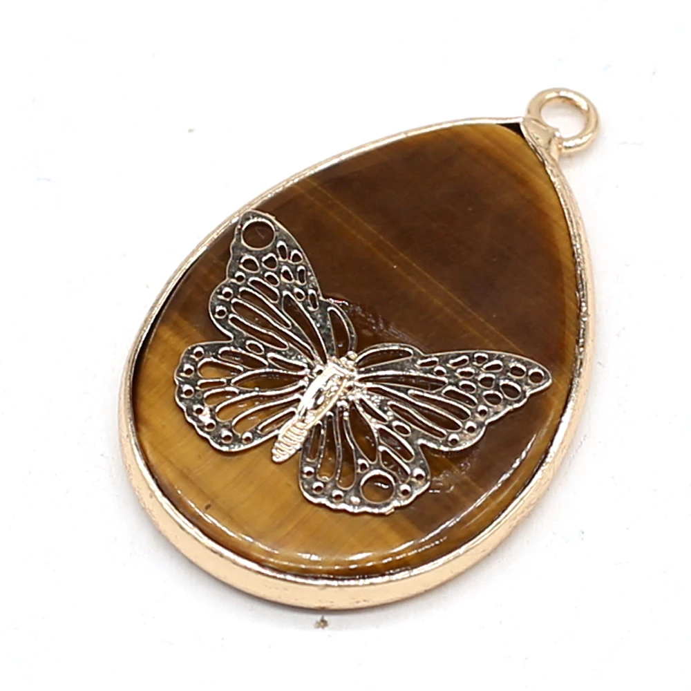 Natural Gem Drop Tiger Eye Stone Gold-plated Pendant Handmade Crafts DIY Necklace Earrings Jewelry Accessories Gift Making
Natural Gem Drop Tiger Eye Stone Gold-plated Pendant Handmade Crafts DIY Necklace Earrings Jewelry Accessories Gift Making