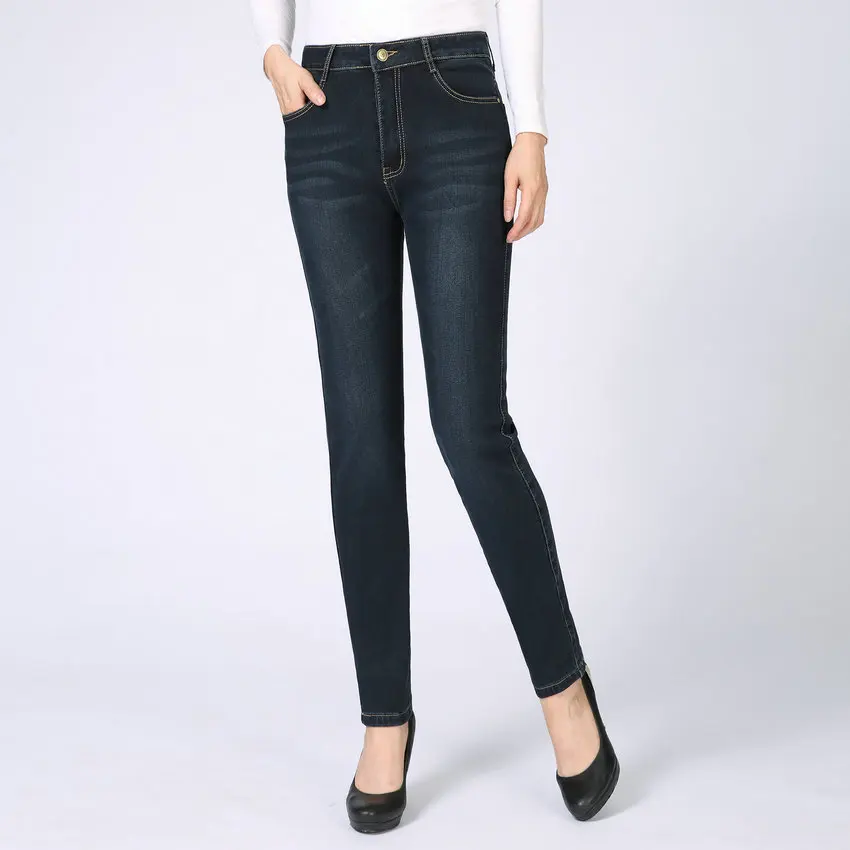 Winter Mom jeans Dark Blue Thicken Fleece Skinny Jean Pants Women High Waist Slim Fit Denim Trouser Woman Clothings 
Winter Mom jeans Dark Blue Thicken Fleece Skinny Jean Pants Women High Waist Slim Fit Denim Trouser Woman Clothings
