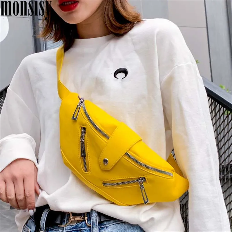 Monsisy 2019 поясная сумка для женщин и мужчин PU денег карман телефона молния поясные