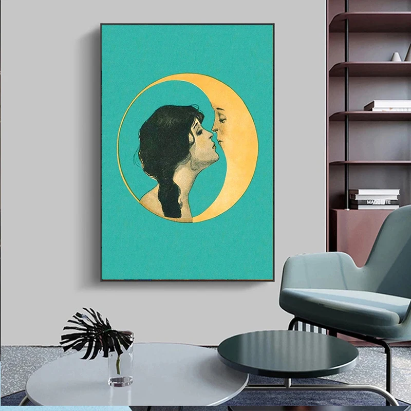 Vintage Girl Kissing Moon Canvas Painting Man in the Moon Antique Moon Face Posters and Prints Wall Art Picture for Home Decor
Vintage Girl Kissing Moon Canvas Painting Man in the Moon Antique Moon Face Posters and Prints Wall Art Picture for Home Decor