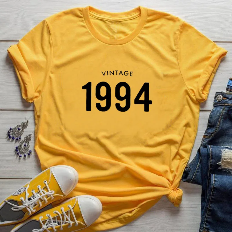 Vintage 1994 Party Shirt Women Cotton O Neck Shirt Fashion 26th birthday Letter Print girl T-shirt Casual Short Sleeve Top Tees
Vintage 1994 Party Shirt Women Cotton O Neck Shirt Fashion 26th birthday Letter Print girl T-shirt Casual Short Sleeve Top Tees