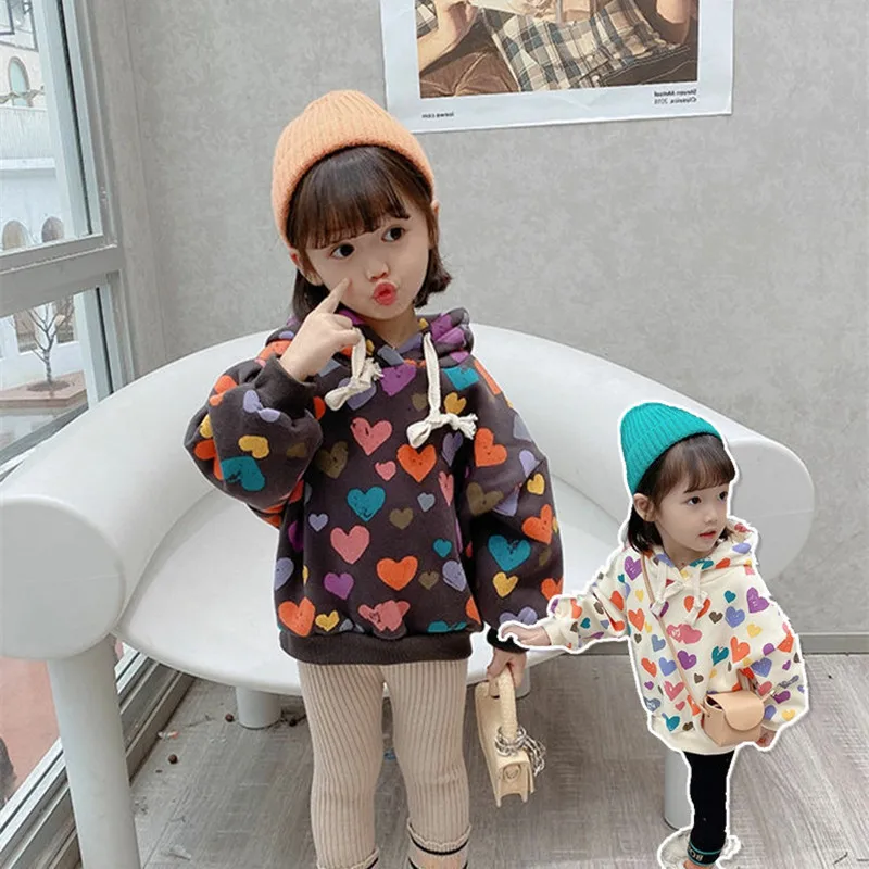 Girls' Hoodies Sweatshirts Kids Underwear 2021 Sweetheart Plus Velvet Thicken Warm Winter Autumn Cotton Tops Fleece Children's C
Girls' Hoodies Sweatshirts Kids Underwear 2021 Sweetheart Plus Velvet Thicken Warm Winter Autumn Cotton Tops Fleece Children's C