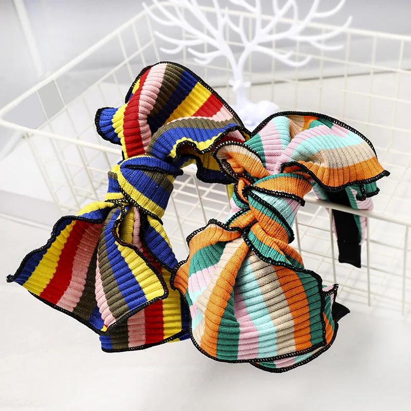 6pcs Rainbow Striped Hairband Women Knit Bow Headband Korean Hair Accessories Girls Hairbands
6pcs Rainbow Striped Hairband Women Knit Bow Headband Korean Hair Accessories Girls Hairbands