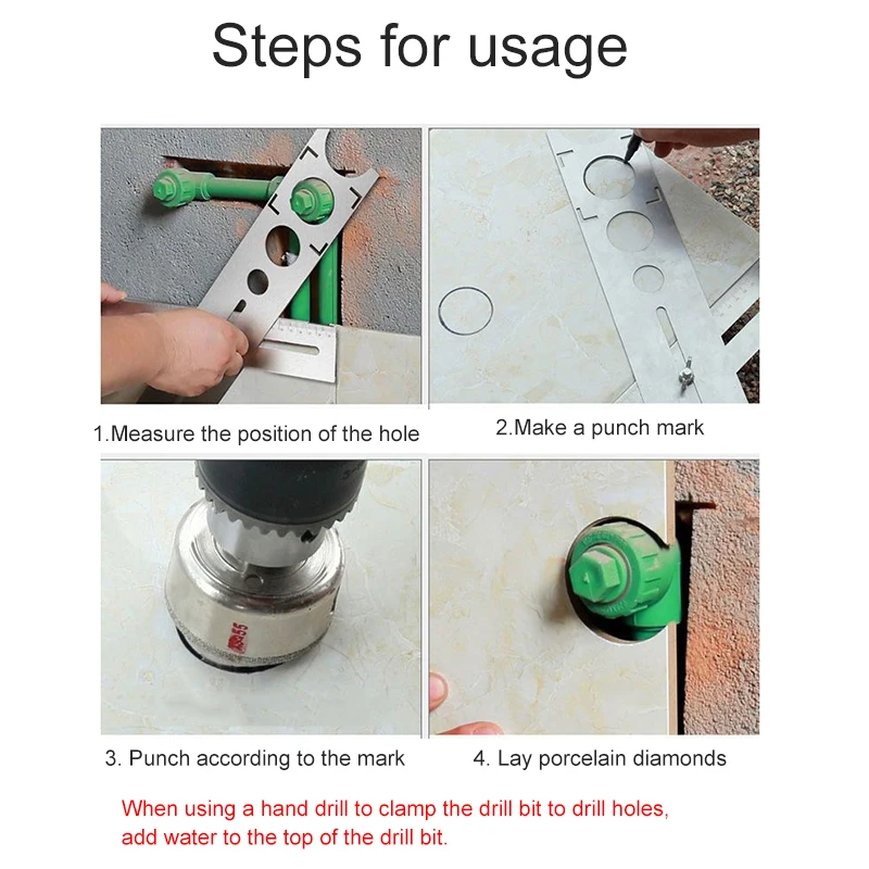 Ceramic Tile Perforation Locator Stainless Steel Ruler Lengthened Thickened Multi Function ruler for Home Decoration A1
Ceramic Tile Perforation Locator Stainless Steel Ruler Lengthened Thickened Multi Function ruler for Home Decoration A1