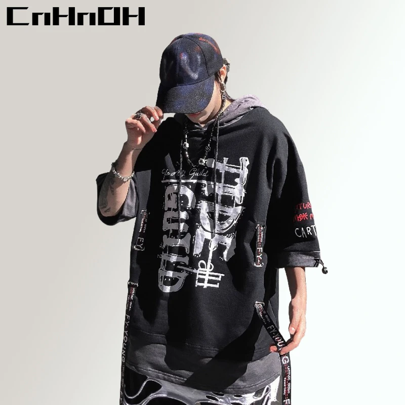 CnHnOH Hot Summer Japanese Tee Hip-Hop Hooded Short-Sleeved Hoodies Men's Personality Streamer Color Matching Two-Piece XH-A21
CnHnOH Hot Summer Japanese Tee Hip-Hop Hooded Short-Sleeved Hoodies Men's Personality Streamer Color Matching Two-Piece XH-A21