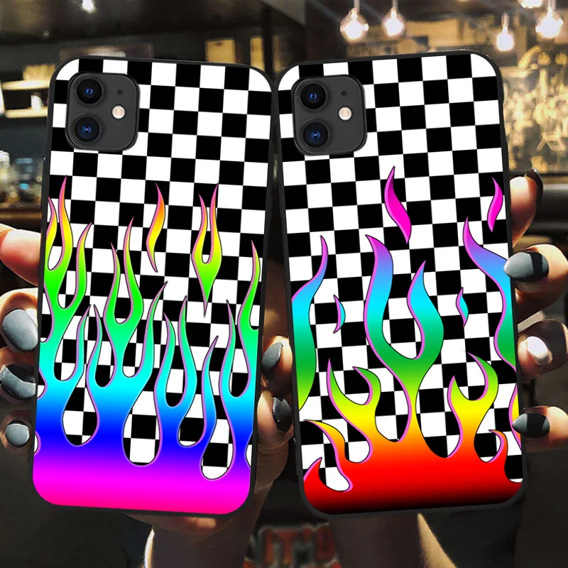 Phone Case For iPhone 7 plus 12 11 Pro XS MAX XR X SE2020 8 Plus Grid soft Back Cover Fundas Black White Gradient rainbow flame
Phone Case For iPhone 7 plus 12 11 Pro XS MAX XR X SE2020 8 Plus Grid soft Back Cover Fundas Black White Gradient rainbow flame