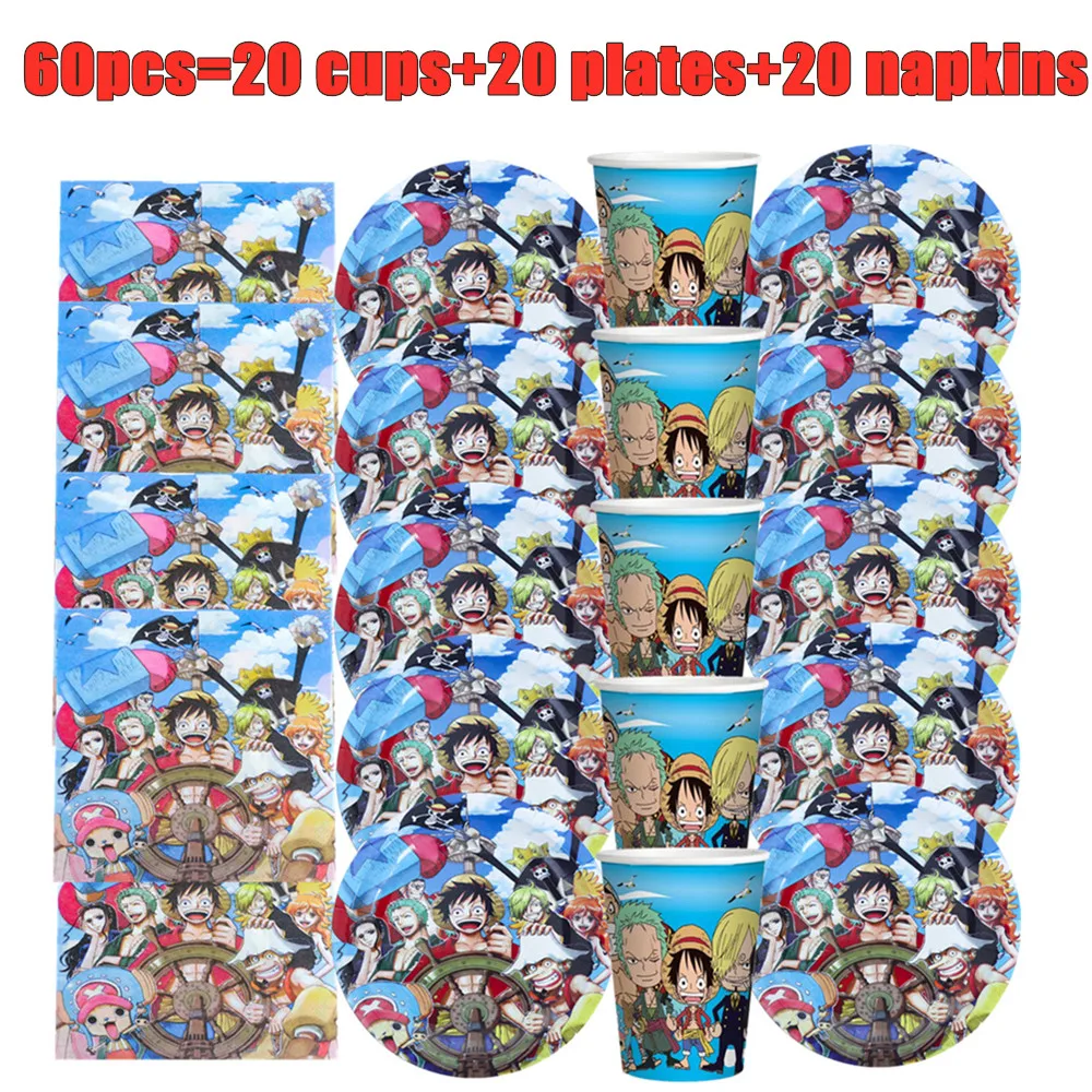 One Piece Party Disposable Tableware Set Party Table Decoration Paper Cups Plates Napkins Baby Shower OP Birthday Party Supplies
One Piece Party Disposable Tableware Set Party Table Decoration Paper Cups Plates Napkins Baby Shower OP Birthday Party Supplies