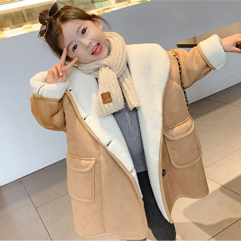 Girls' Plush Thickened Coat 2021 Autumn And Winter Fashion Baby's Loose Warm Artifical Woolen Jacket For 3-14 Years Kids
Girls' Plush Thickened Coat 2021 Autumn And Winter Fashion Baby's Loose Warm Artifical Woolen Jacket For 3-14 Years Kids