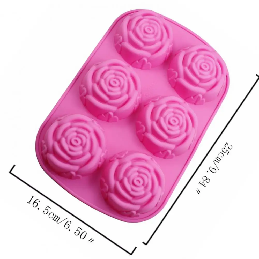 Cake Mold 3D Reusable 6-Cavity Non-stick Rose Flower Shape Fondant Mould for Kitchen
Cake Mold 3D Reusable 6-Cavity Non-stick Rose Flower Shape Fondant Mould for Kitchen
