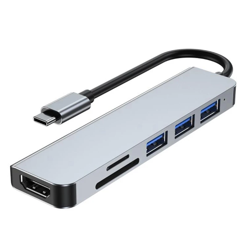 Type C 6 in 1 Docking Station 3 USB Secure Digital Card TF Card HDMI Compatible Type C Adapter USB Hub Charger Adapter
Type C 6 in 1 Docking Station 3 USB Secure Digital Card TF Card HDMI Compatible Type C Adapter USB Hub Charger Adapter