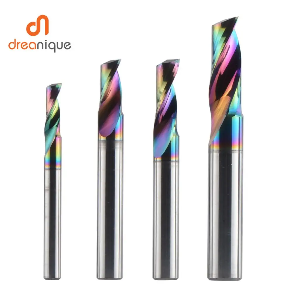 Dreanique 1pc 3.175 4 6 8mm CNC Single Flute Solid Tungsten Carbide Alloy End Mill, DLC Coating Milling Cutter for Aluminium
Dreanique 1pc 3.175 4 6 8mm CNC Single Flute Solid Tungsten Carbide Alloy End Mill, DLC Coating Milling Cutter for Aluminium