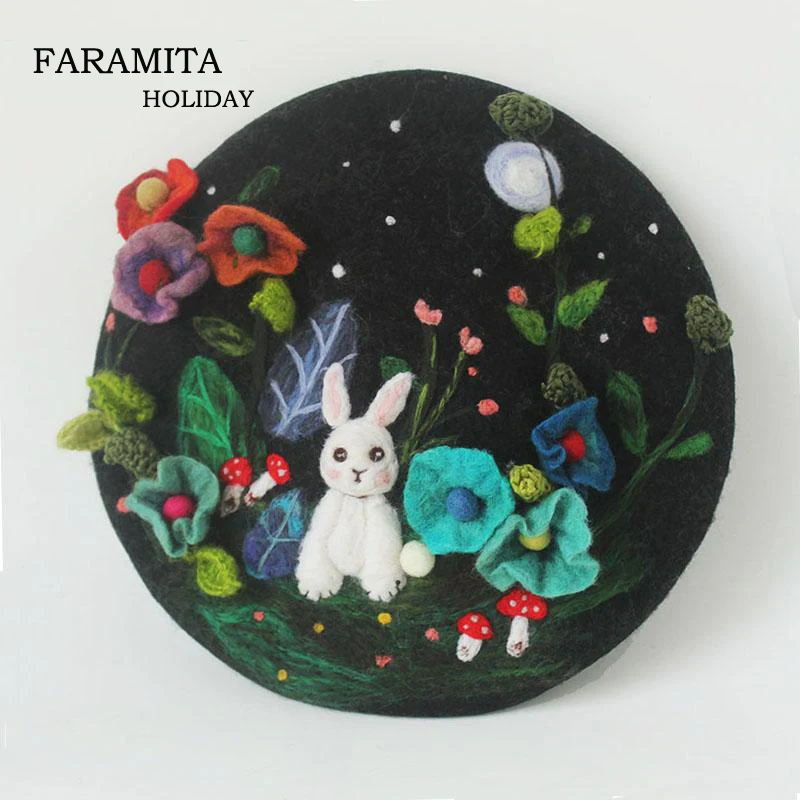 Праздничный берет Faramita из 100% шерсти для женщин и девочек, милый фетровый берет во французском стиле, шапки художника ручной работы, симпатич... 
Праздничный берет Faramita из 100% шерсти для женщин и девочек, милый фетровый берет во французском стиле, шапки художника ручной работы, симпатич...