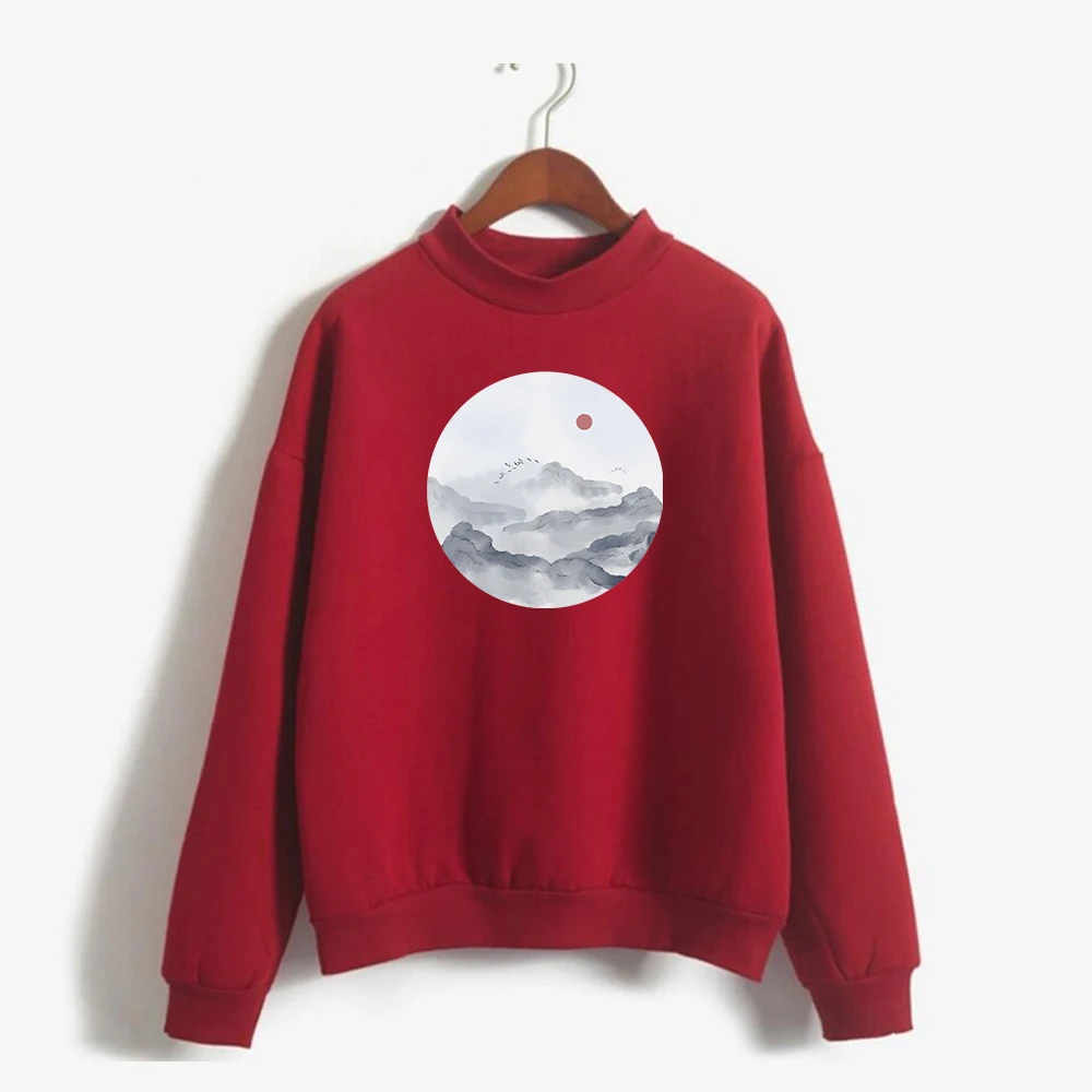 Fleece Hooded Sweatshirt Harajuku Chinese Landscape painting Oversize Pullover Hoodies Women 2021 Winter Sweet Style Female Top
Fleece Hooded Sweatshirt Harajuku Chinese Landscape painting Oversize Pullover Hoodies Women 2021 Winter Sweet Style Female Top