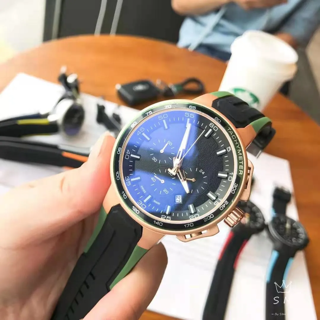 AAA watch Men's wristwatch full function time running second rubber watch with dial, all hands work normally 
AAA watch Men's wristwatch full function time running second rubber watch with dial, all hands work normally