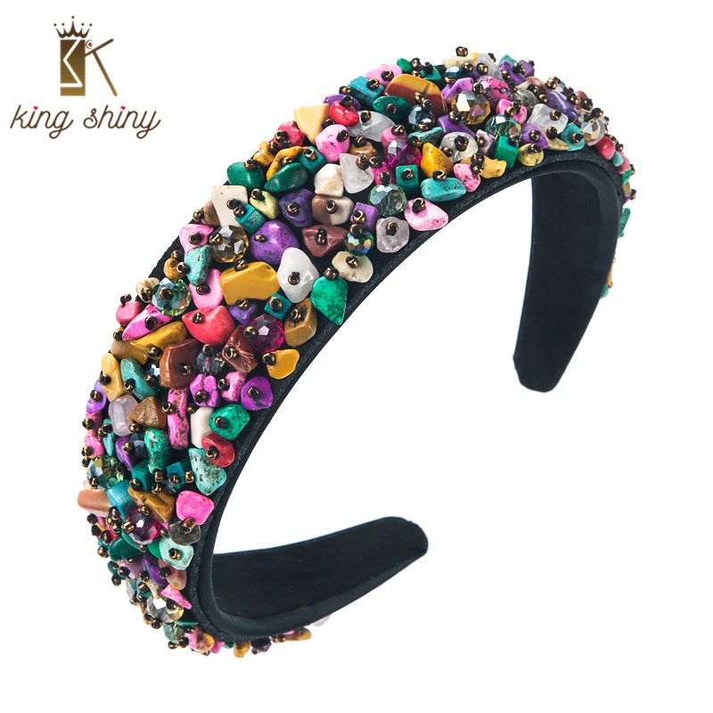King Shiny Ins Baroque Multi Color Natural Stone Headband Luxury Colorful Crystal Hairband Bridal Wedding Headpiece Tiara Bezel
King Shiny Ins Baroque Multi Color Natural Stone Headband Luxury Colorful Crystal Hairband Bridal Wedding Headpiece Tiara Bezel