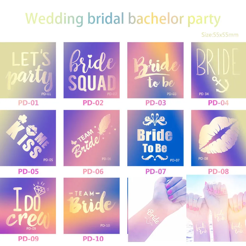 Hot stamping tattoo stickers Wedding bride bachelor party tattoo stickers temporary tatoo
Hot stamping tattoo stickers Wedding bride bachelor party tattoo stickers temporary tatoo