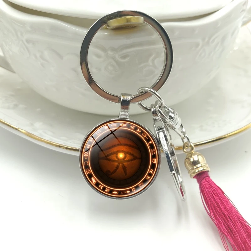 Hot! 2019 New Key Ring Horus Eye Cat Dog Claw Glass Convex Round Pendant Key Chain Tassel Hanging Jewelry
Hot! 2019 New Key Ring Horus Eye Cat Dog Claw Glass Convex Round Pendant Key Chain Tassel Hanging Jewelry