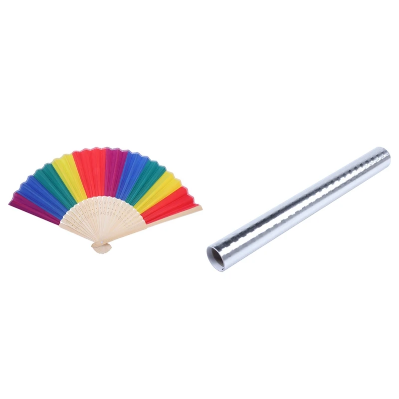 7-Inch Bamboo Rainbow Fan Folding Summer Accessory With Aluminum Foil Kitchen Stickers
7-Inch Bamboo Rainbow Fan Folding Summer Accessory With Aluminum Foil Kitchen Stickers