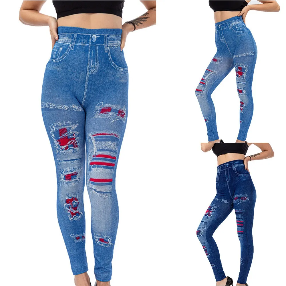 High Waist Faux Denim Jean Leggings Slim Elastic Seamless Skinny Pencil Pant Female Push Up Butt Lift Workout Running Leggings
High Waist Faux Denim Jean Leggings Slim Elastic Seamless Skinny Pencil Pant Female Push Up Butt Lift Workout Running Leggings