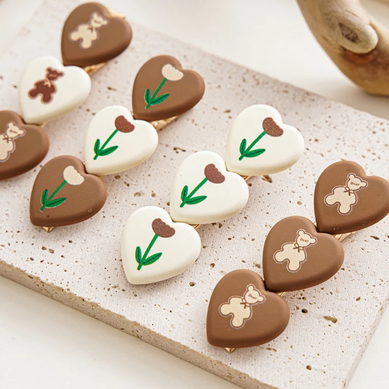 Cute Tulip Bear Love Hairpin For Women Korean Fashion Kids Hair Accessories Sweet Flower Cartoon Cloth Heart Girls Hair Clips
Cute Tulip Bear Love Hairpin For Women Korean Fashion Kids Hair Accessories Sweet Flower Cartoon Cloth Heart Girls Hair Clips