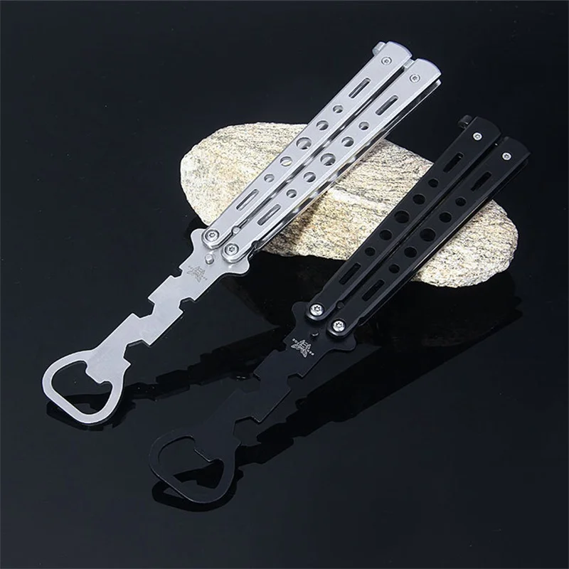 Butterfly Cosplay Knife Butterfly Knife Training Stainless Steel Knife Outdoor Sport Game Folding Knife Dull Tool No Edge
Butterfly Cosplay Knife Butterfly Knife Training Stainless Steel Knife Outdoor Sport Game Folding Knife Dull Tool No Edge