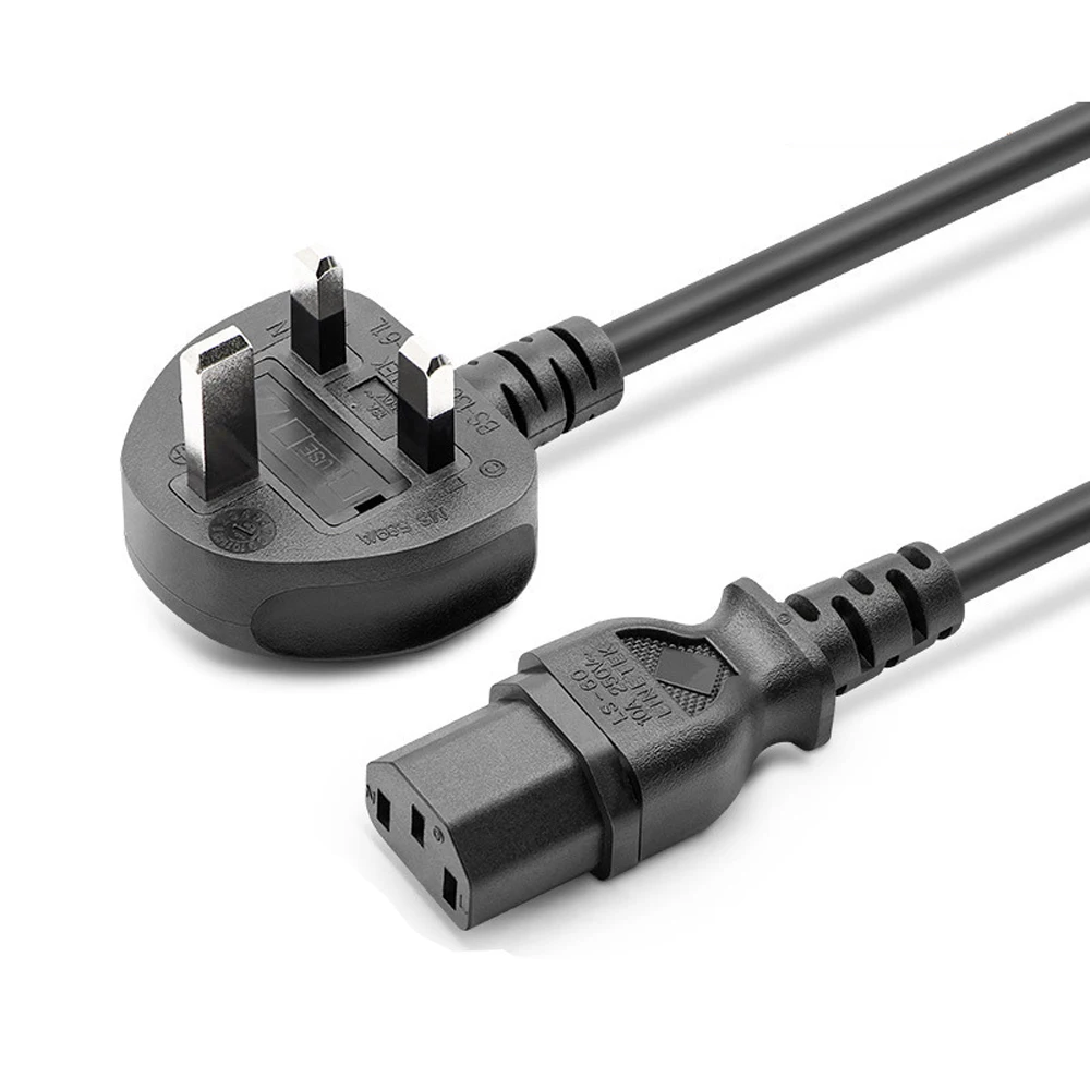 Шнур питания переменного тока 3 зубца шнура кабель для ноутбуков UK вилка шнур 1 2
