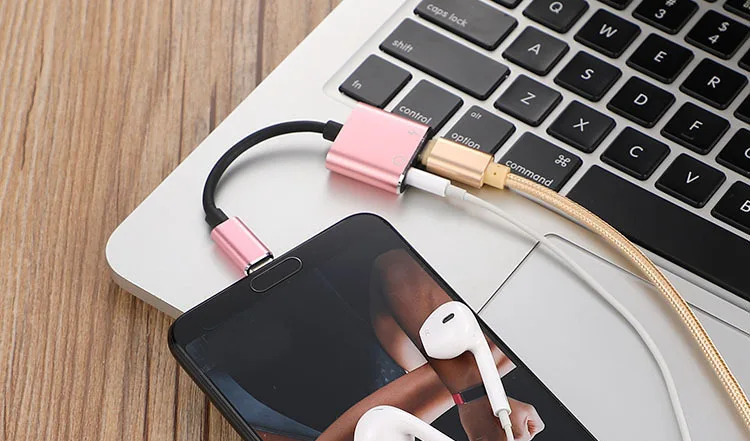 Многофункциональный адаптер для наушников 2 в 1 с разъемом типа C USB на 3 5 мм AUX и