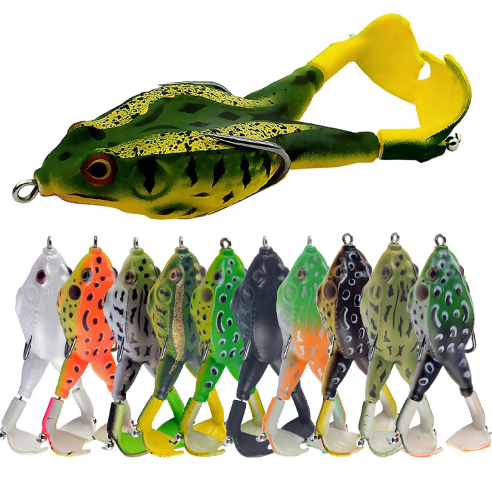 

1PCS 95mm 13g Double Propellers Frog Soft Lure Wobbler Fishing Bait Artificial Silicone Crankbait Topwater Carp Tackle Swimbait