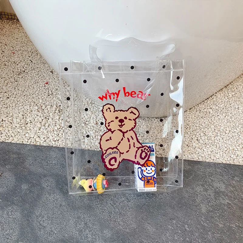 Large Capacity Women PVC Shopping Bag Cute Cartoon Bear Ladies Transparent Portable Handbags Girls Small Tote Summer Beach Bags
Large Capacity Women PVC Shopping Bag Cute Cartoon Bear Ladies Transparent Portable Handbags Girls Small Tote Summer Beach Bags