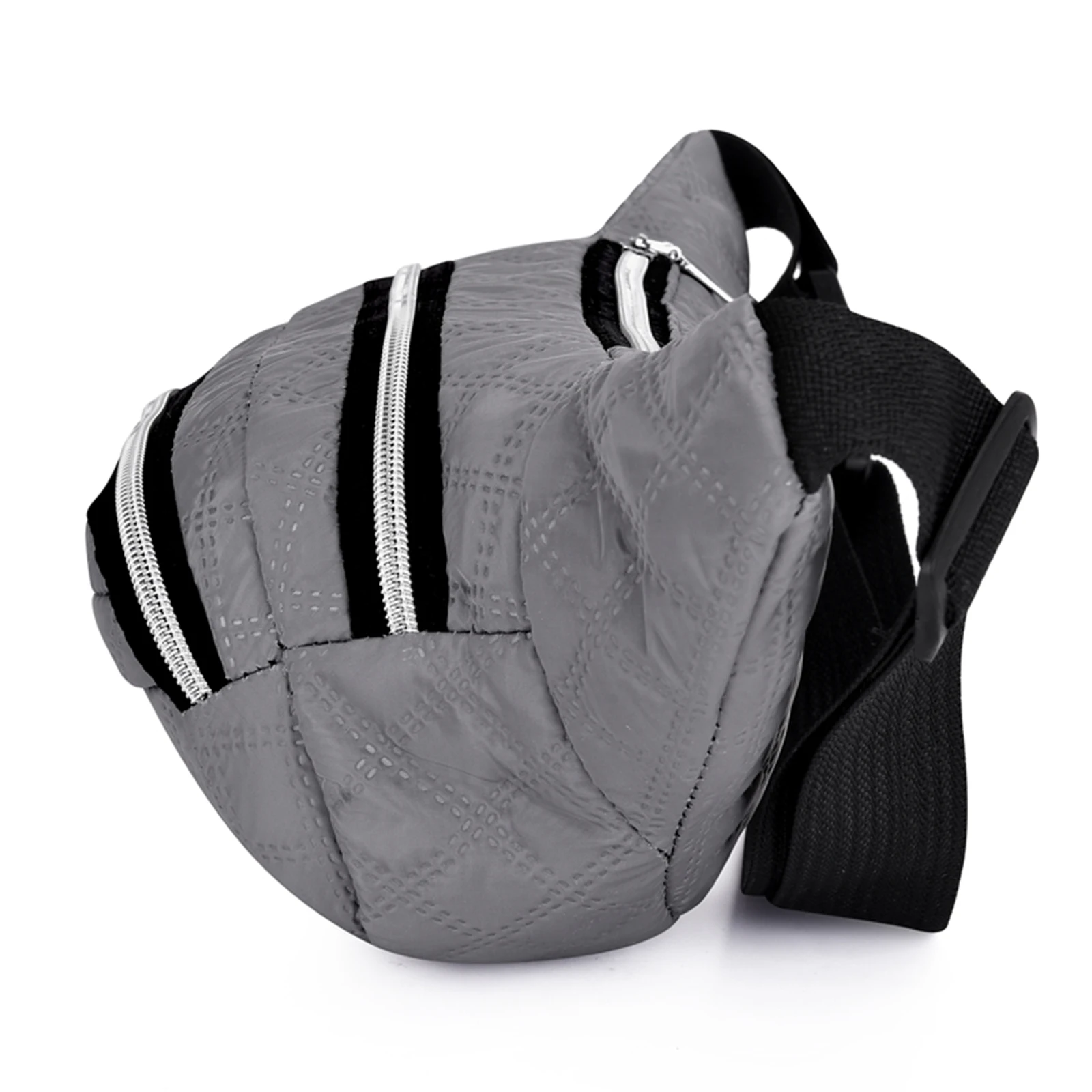 Men Women Fanny Pack, Large Capacity Quilted Crossbody Hip Bum Bag for Travel Sports