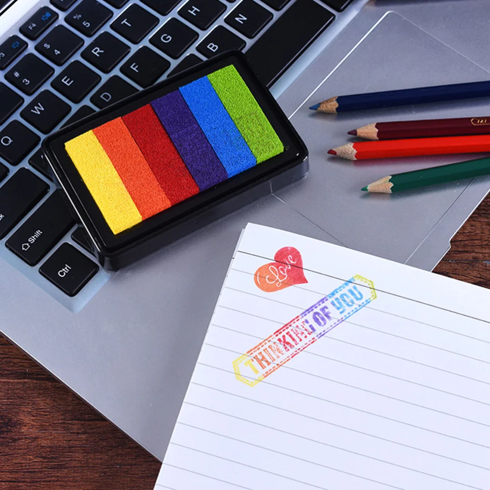 5PCS Craft Ink Pad Stamps Partner Rainbow Set of DIY Multicolor Craft Stamp Pad 6-color Gradient Rainbow Ink Pad Printed Ink (
5PCS Craft Ink Pad Stamps Partner Rainbow Set of DIY Multicolor Craft Stamp Pad 6-color Gradient Rainbow Ink Pad Printed Ink (
