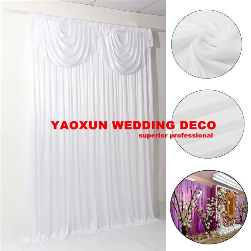White Color Ice Silk Backdrop Curtain With Top Swag Drapery Stage Background Event Party Decoration
White Color Ice Silk Backdrop Curtain With Top Swag Drapery Stage Background Event Party Decoration