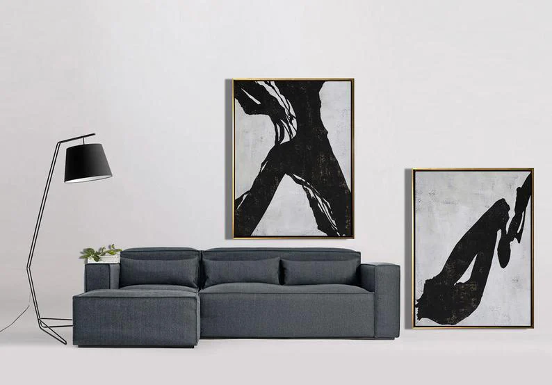 Large Set Of 2 Painting Set Of 2 Wall Art Set Canvas Painting Hand Painted Abstract Painting Black White Brown Home Decor
Large Set Of 2 Painting Set Of 2 Wall Art Set Canvas Painting Hand Painted Abstract Painting Black White Brown Home Decor