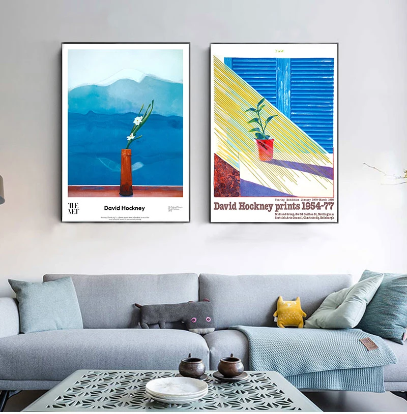 

David Hockney Artwork Exhibition Posters and Prints Vintage Abstract Painting Canvas Pictures for Living Room Wall Art Decor