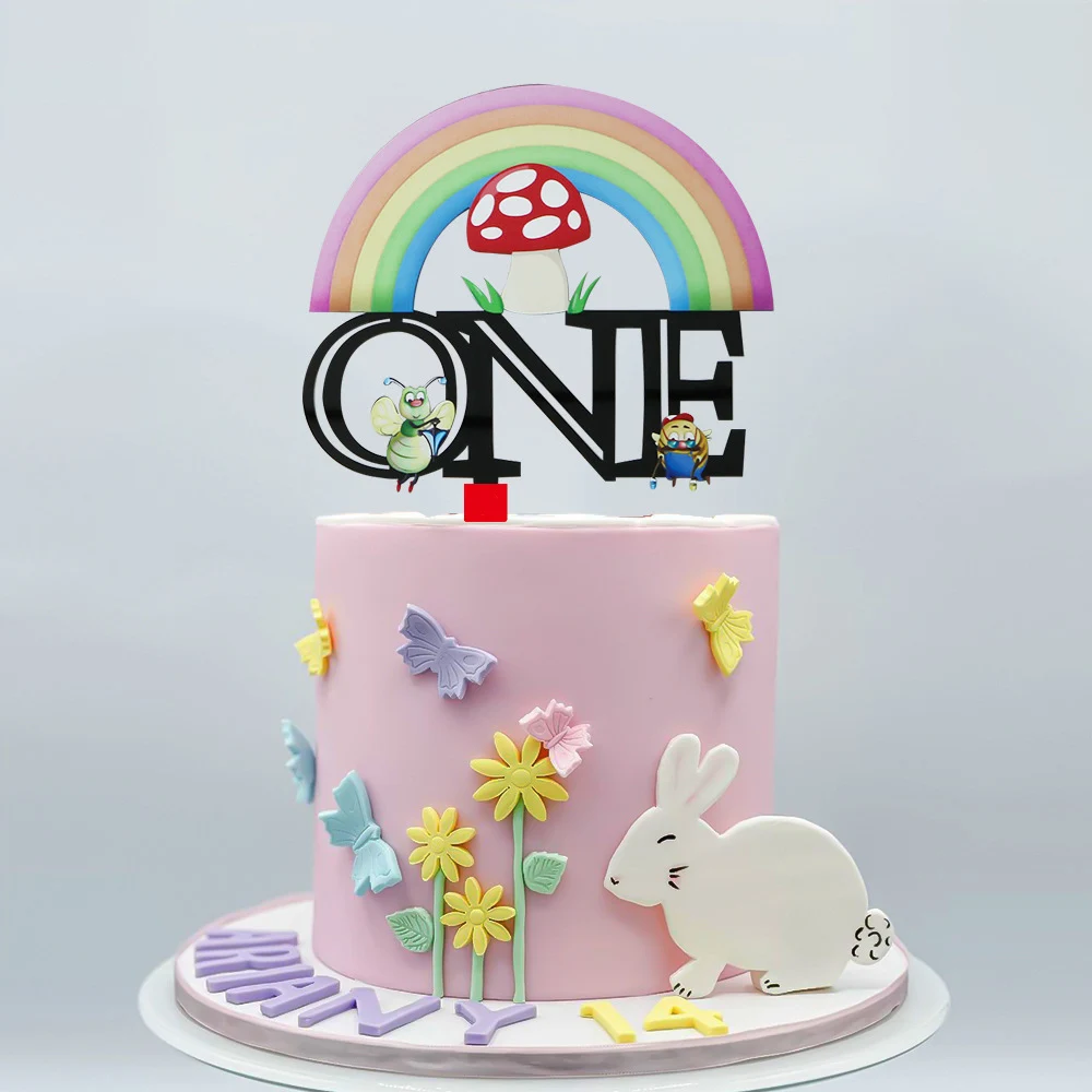 One Topper Children Birthday Cake Decoration Acrylic Rainbow Mushroom Cake Toppers Dessert Ttable Birthday Cake Baking Supplies
One Topper Children Birthday Cake Decoration Acrylic Rainbow Mushroom Cake Toppers Dessert Ttable Birthday Cake Baking Supplies