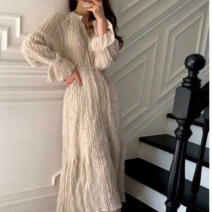 Korean Chic French spring and autumn dress with loose temperament and thin waist
Korean Chic French spring and autumn dress with loose temperament and thin waist