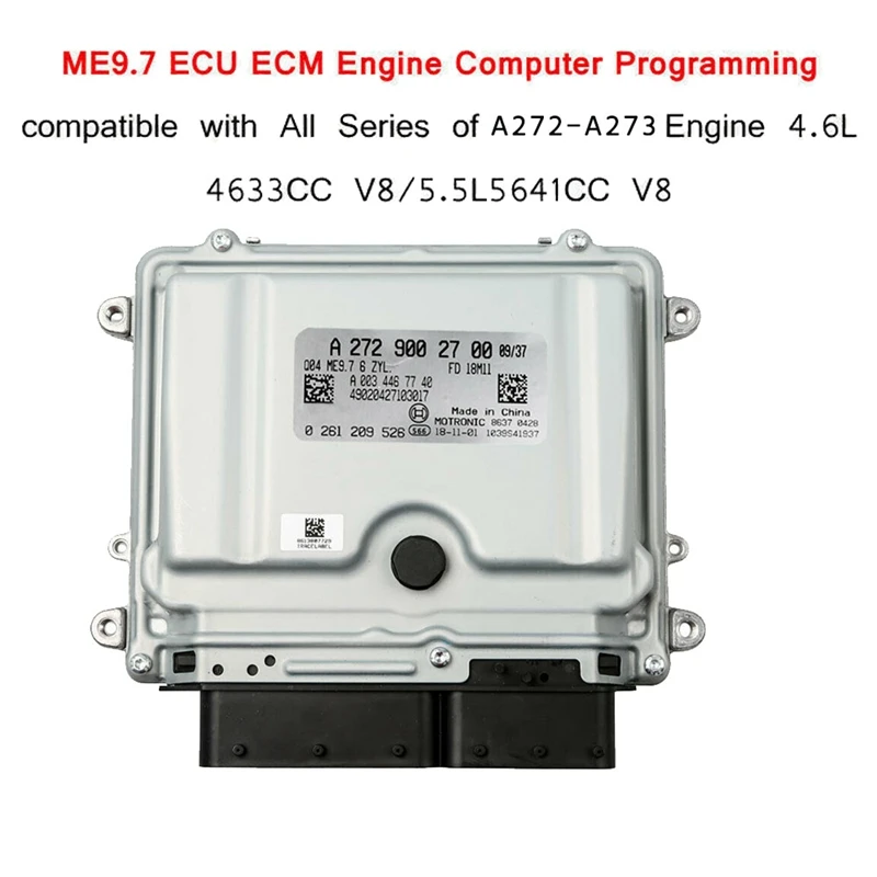 New for Mercedes Benz ME9.7 ECU ECM 272 Engine Computer Programming Compatible with All Series 273 Engine 4.6L 5.5L V8
New for Mercedes Benz ME9.7 ECU ECM 272 Engine Computer Programming Compatible with All Series 273 Engine 4.6L 5.5L V8
