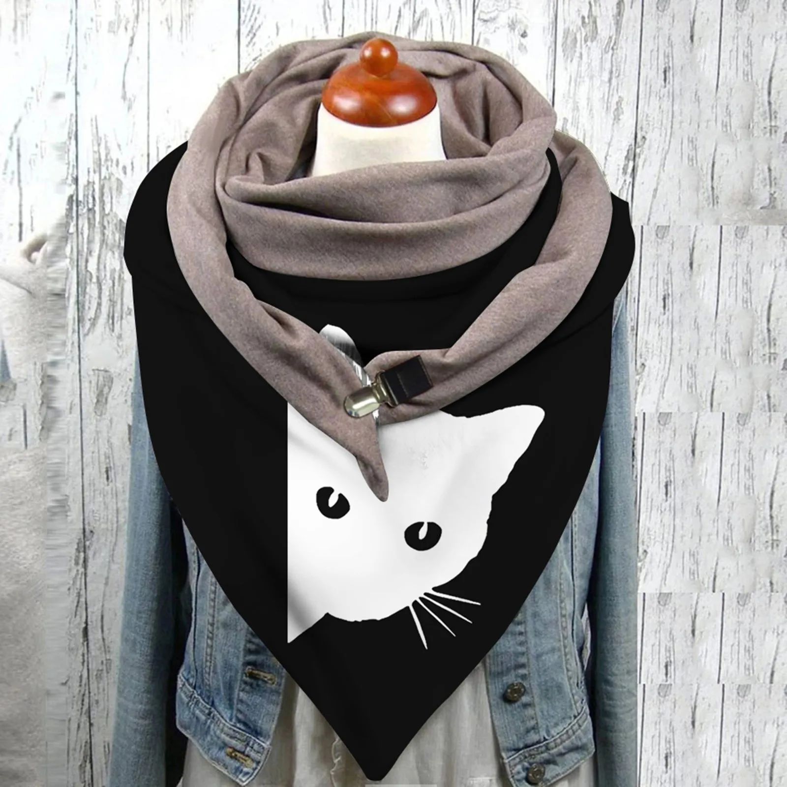 Casual Warm Scarves Multi-purpose Shawls Scarf For Women 2021 Fashion Cat Women Scarf Winter Printing Button Windproof Soft Wrap 
Casual Warm Scarves Multi-purpose Shawls Scarf For Women 2021 Fashion Cat Women Scarf Winter Printing Button Windproof Soft Wrap