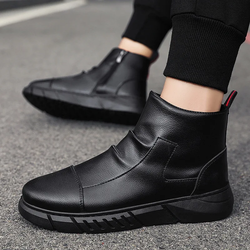 New Men Chelsea Boots High top Shoes PU Leather Big Size Men Ankle Boots Slip-on Man Casual Boots Male Martin Boots
New Men Chelsea Boots High top Shoes PU Leather Big Size Men Ankle Boots Slip-on Man Casual Boots Male Martin Boots