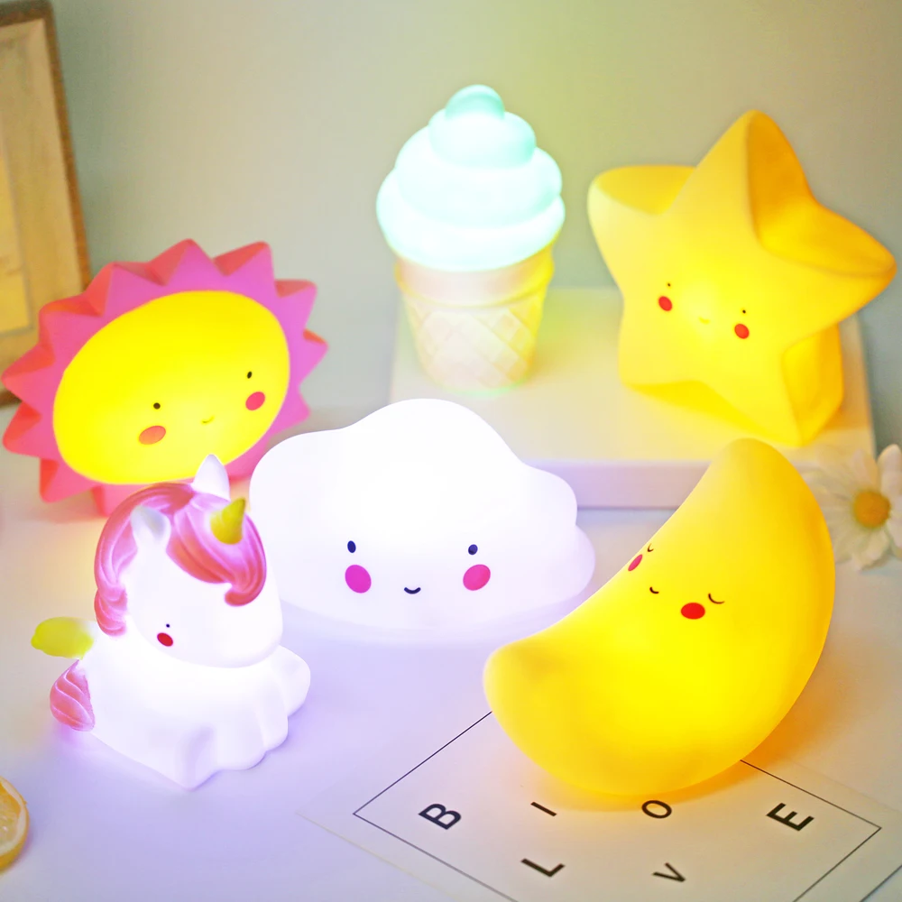 2021 Cute unicorn Cloud Star Moon Appease Glow Night Light Feeding Light Baby Sleeping child Toy Kids for birthday present gift
2021 Cute unicorn Cloud Star Moon Appease Glow Night Light Feeding Light Baby Sleeping child Toy Kids for birthday present gift