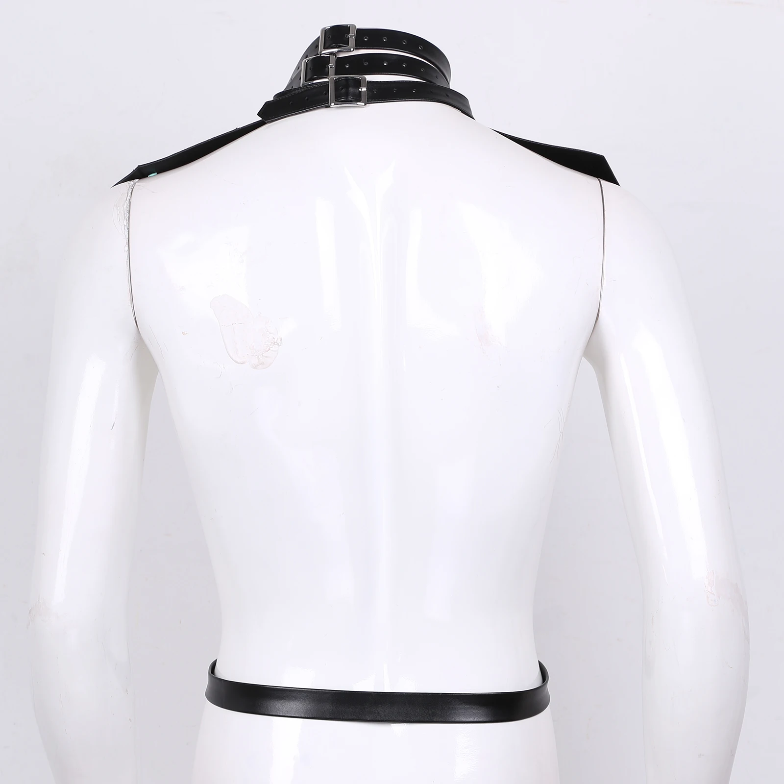 Punk Halter High Neck Strappy Shoulder Chest Harness Belt Faux Leather O-ring Waist Strap for Nightclub Halloween Cosplay
Punk Halter High Neck Strappy Shoulder Chest Harness Belt Faux Leather O-ring Waist Strap for Nightclub Halloween Cosplay