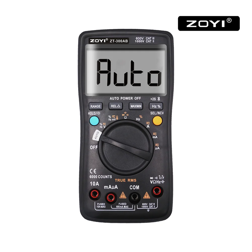 ZOYI ZT-300AB Digital Multimeter True-RMS Backlight Auto/Manual ranging 6000 Counts
ZOYI ZT-300AB Digital Multimeter True-RMS Backlight Auto/Manual ranging 6000 Counts