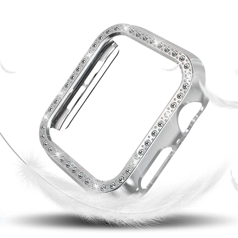 PC Алмазный чехол для Apple Watch 4 крышка 44 мм 40 пластиковый защитный рамка iWatch серии