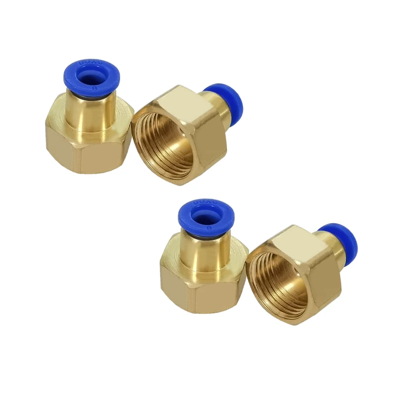 

High Quality 30PCS BSPT PCF8-04, 8mm To 1/2' Pneumatic Connectors Female Straight One-Touch Fittings