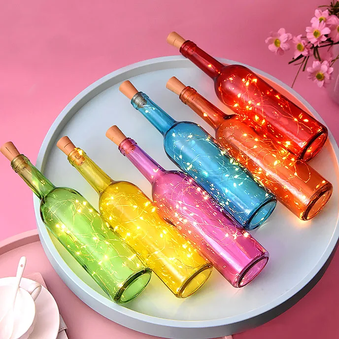 2M 20 LEDs Wine Bottle Lights With Cork Shape Copper Wire Flexible Fairy String for Wedding Party Christmas Decoration | Лампы и