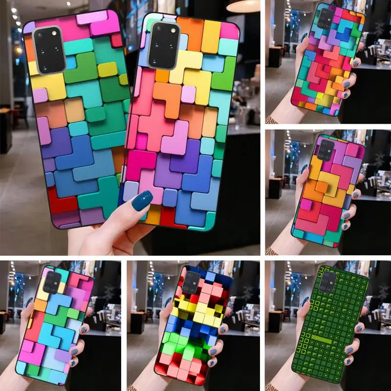 Цветной чехол для телефона Tetris Samsung Galaxy S21 Plus Ultra S20 FE M11 S8 S9 plus S10 5G lite 2020 | Мобильные
